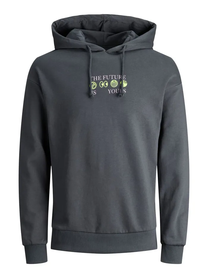 Sweatshirts JACK and JONES Mens SWEAT HOODIE Grey Asphalt Online
