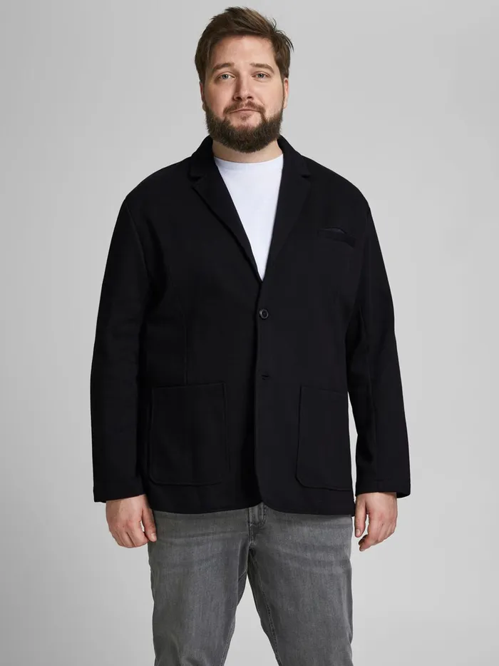 Sweatshirts JACK and JONES Mens SWEAT PLUS SIZE BLAZER Black Black Casaul