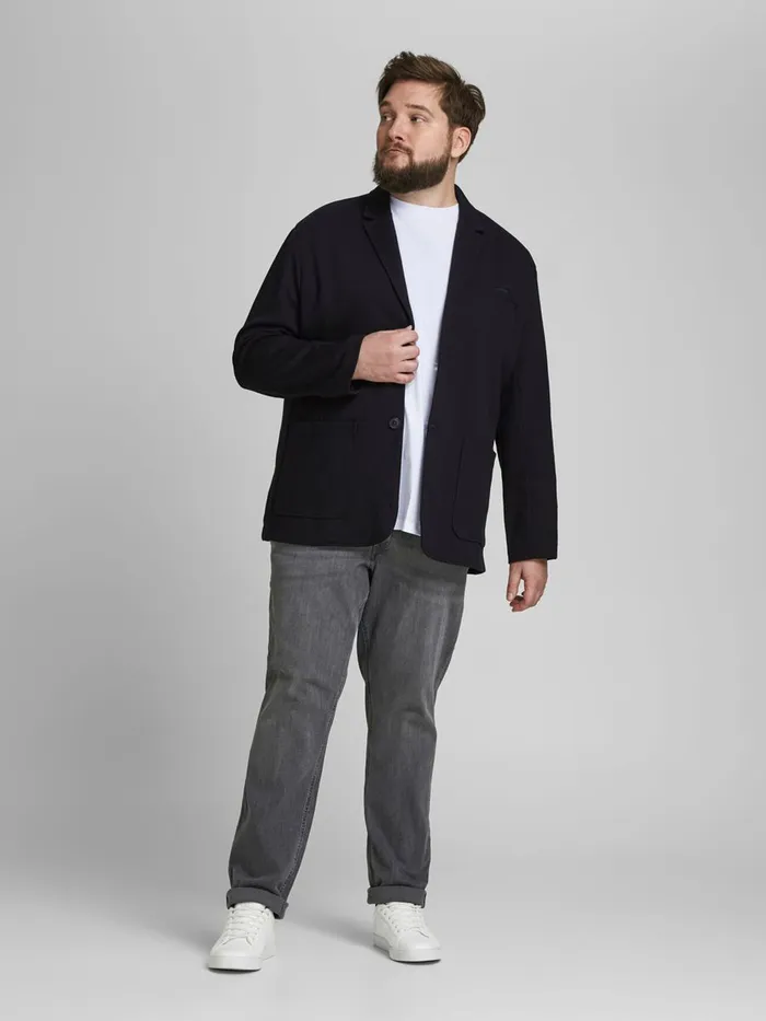 Sweatshirts JACK and JONES Mens SWEAT PLUS SIZE BLAZER Black Black Casaul