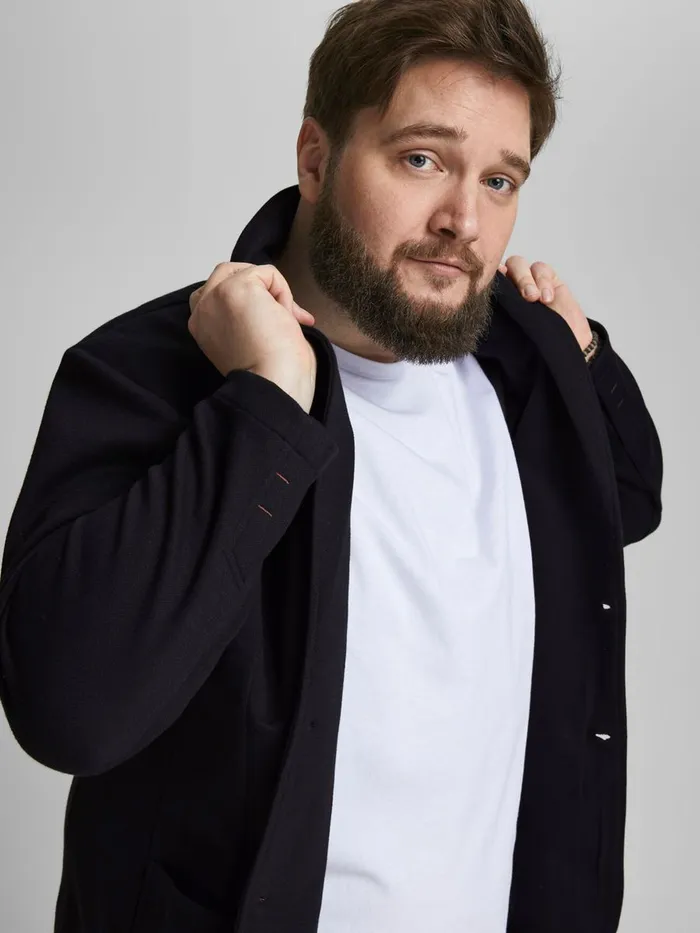 Sweatshirts JACK and JONES Mens SWEAT PLUS SIZE BLAZER Black Black Casaul