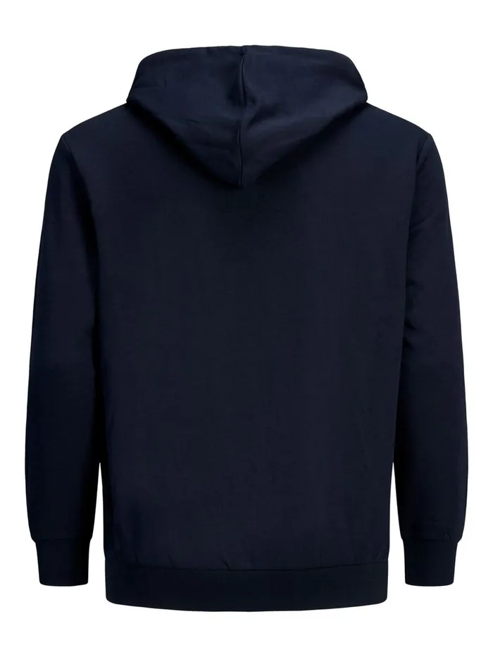 Sweatshirts JACK and JONES Mens ZIPTHROUGH FLORAL LOGO PLUS SIZE HOODIE Blue Navy Blazer Online