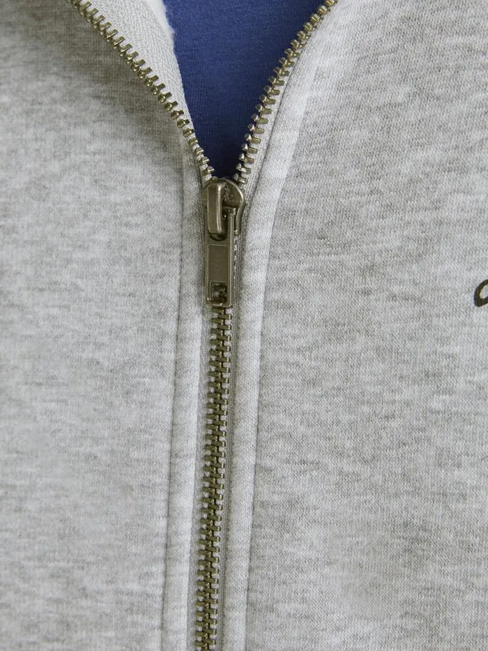 Sweatshirts JACK and JONES Mens ZIPPED HOODIE Grey Light Grey Melange On Sale