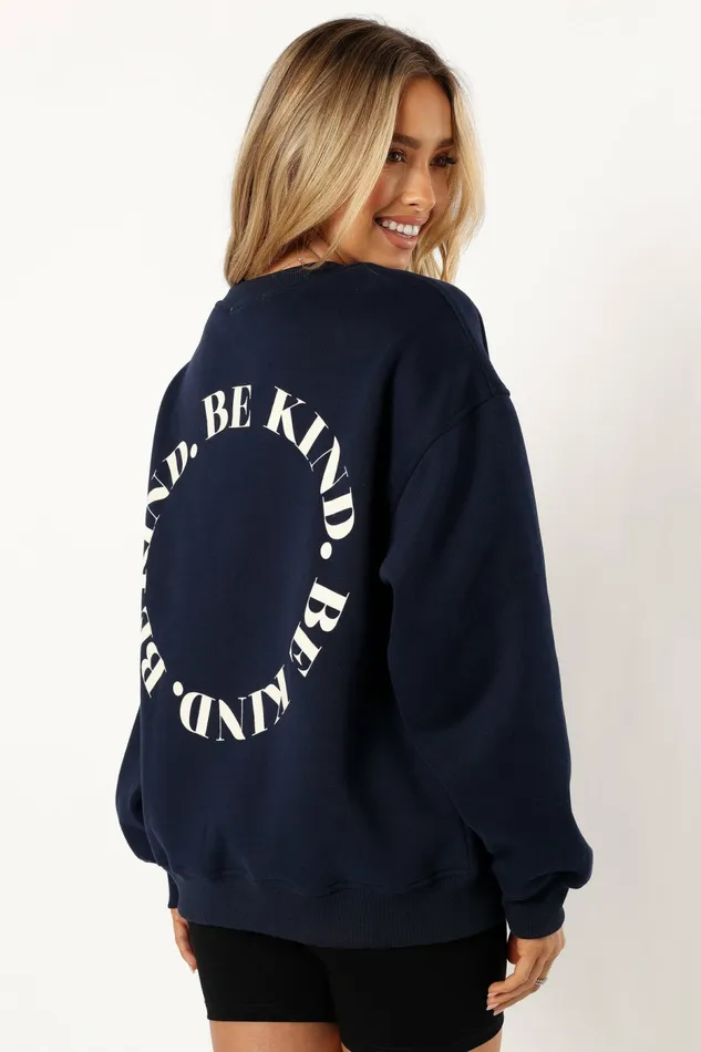 Sweatshirts Wrenley Be Kind Sweatshirt Navy Petal and Pup Women