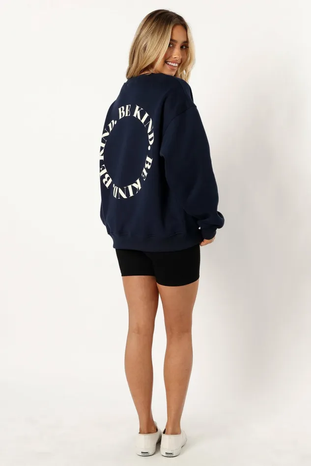 Sweatshirts Wrenley Be Kind Sweatshirt Navy Petal and Pup Women