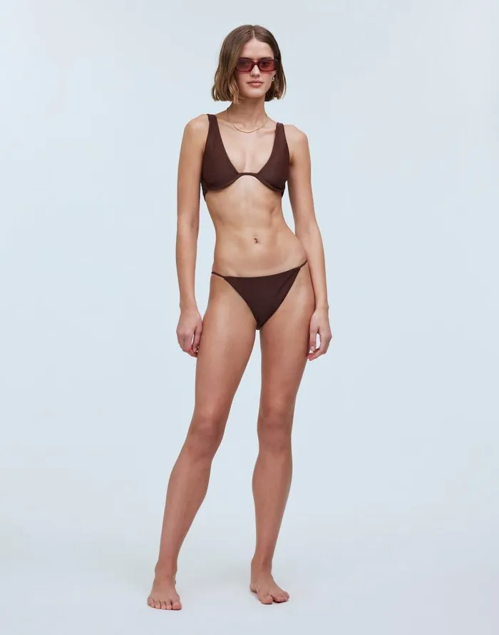 Swim Women Madewell Jade Swim Bare Minimum Bikini Bottom Mocha