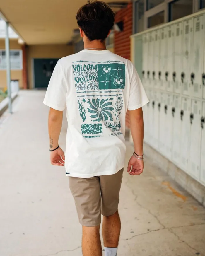 System Error Short Sleeve Tee 8211 Off White Mens Volcom Tops and Tees