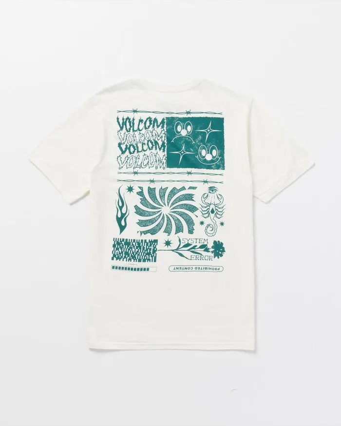System Error Short Sleeve Tee 8211 Off White Mens Volcom Tops and Tees