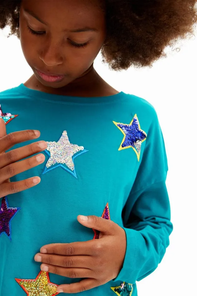 Tshirts And Shirts Kids Desigual Colorful Stars Tshirt Green