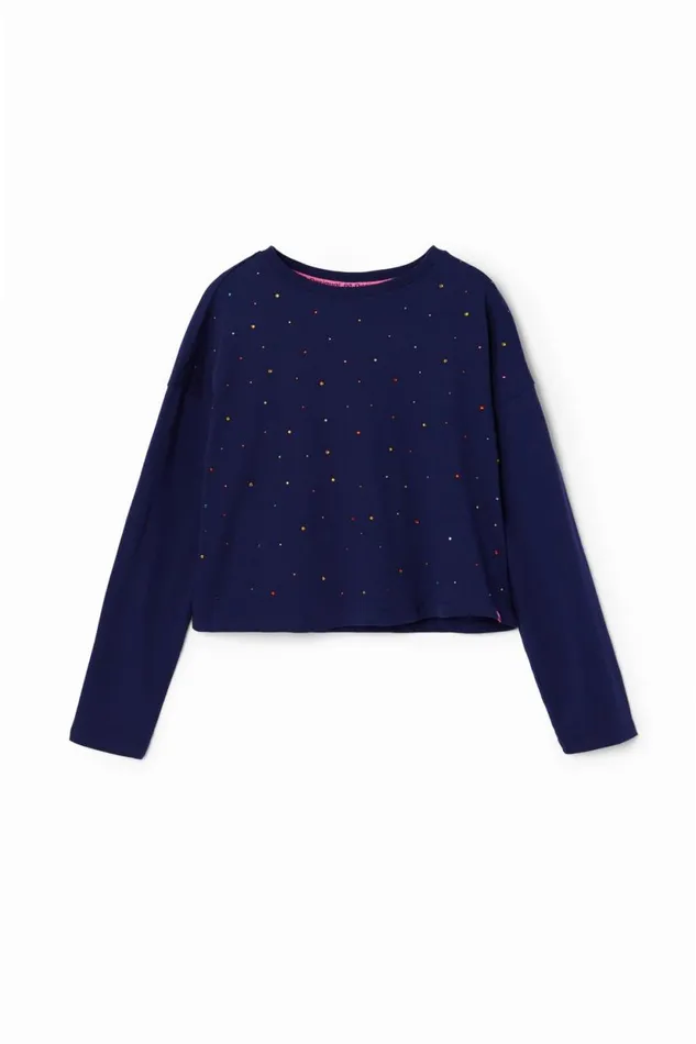 Tshirts And Shirts Kids Desigual Longsleeve Polka Dot Tshirt Blue