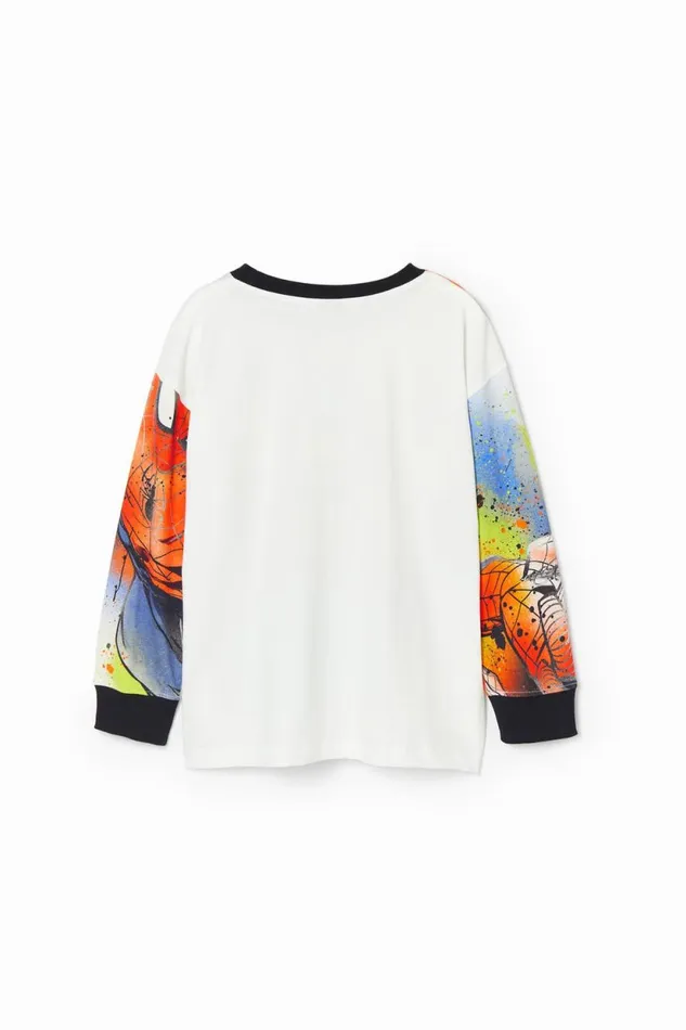 Tshirts And Shirts Kids Desigual Oversized Spiderman Sweatshirt White