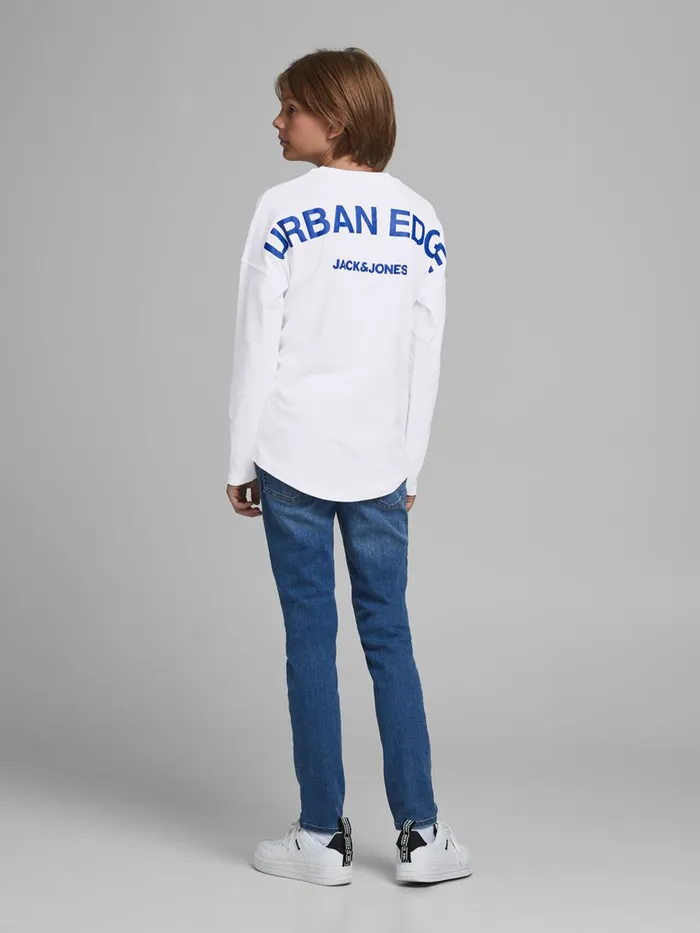 Tshirts JACK and JONES Junior BOYS CREW NECK LONGSLEEVED TSHIRT White White Gift for Friend
