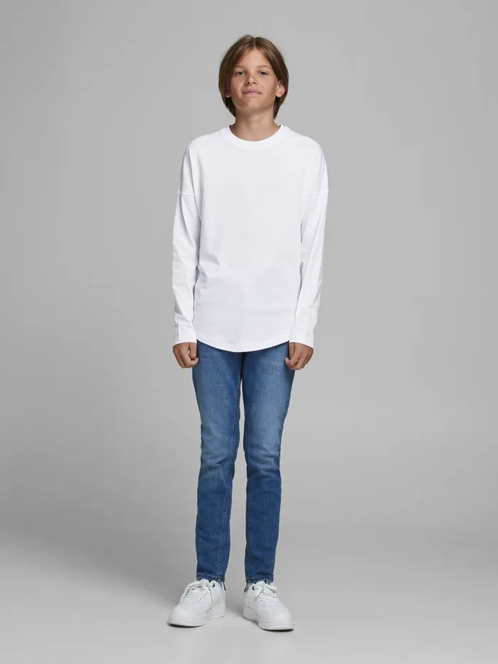Tshirts JACK and JONES Junior BOYS CREW NECK LONGSLEEVED TSHIRT White White Gift for Friend