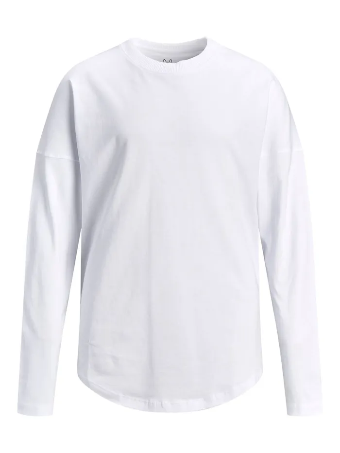 Tshirts JACK and JONES Junior BOYS CREW NECK LONGSLEEVED TSHIRT White White Gift for Friend
