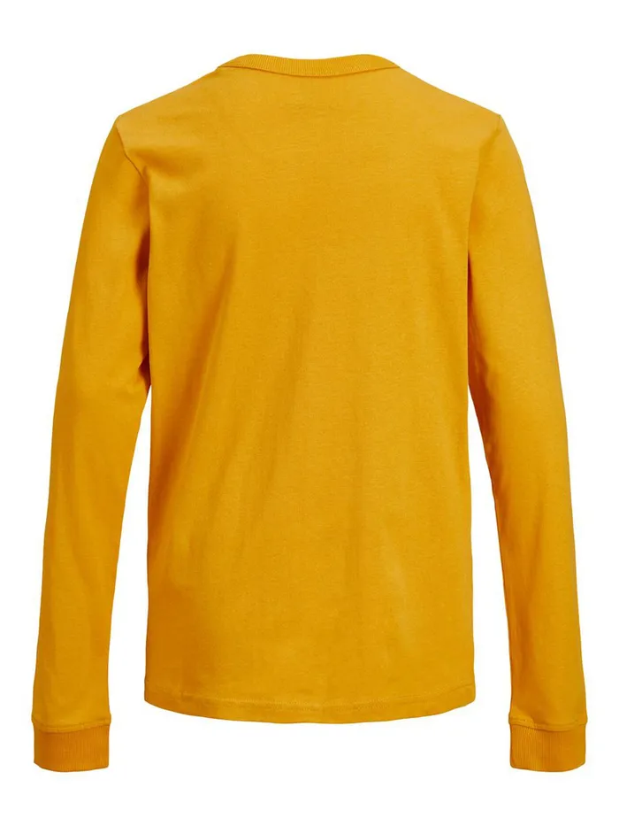 Tshirts JACK and JONES Junior BOYS LOGO LONGSLEEVED TSHIRT Yellow Golden Orange Near Me