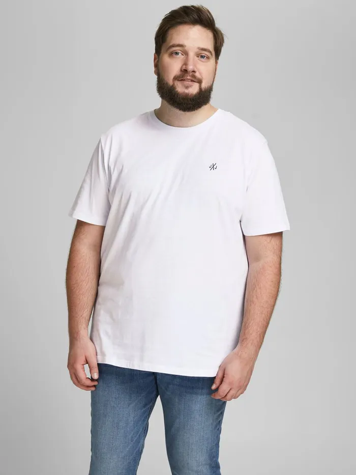 Tshirts JACK and JONES Mens 5PACK PLUS SIZE TSHIRT White White Gift 4 You