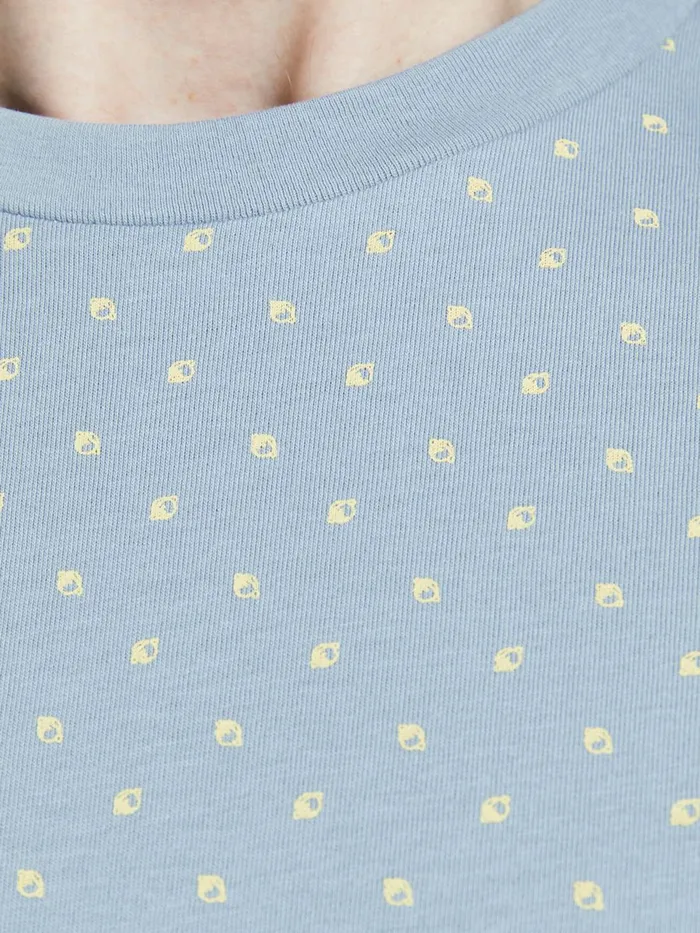 Tshirts JACK and JONES Mens ALL OVER PRINTED TSHIRT Blue Faded Denim Near Me
