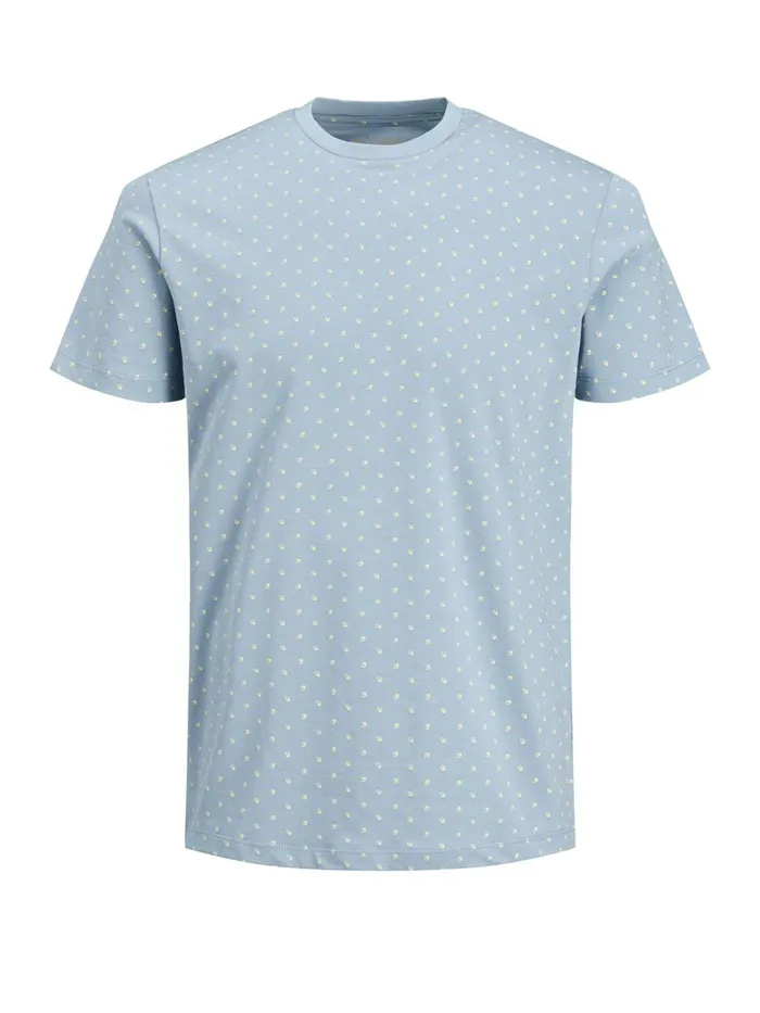 Tshirts JACK and JONES Mens ALL OVER PRINTED TSHIRT Blue Faded Denim Near Me