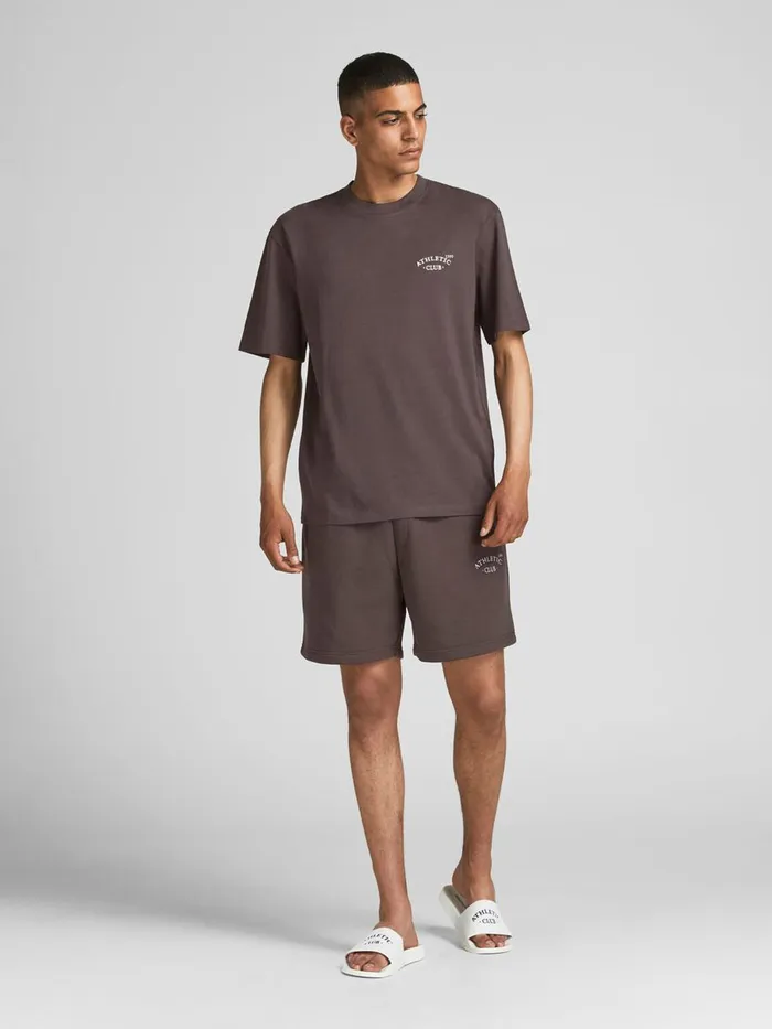 Tshirts JACK and JONES Mens CHEST PRINT TSHIRT Brown Seal Brown Near Me