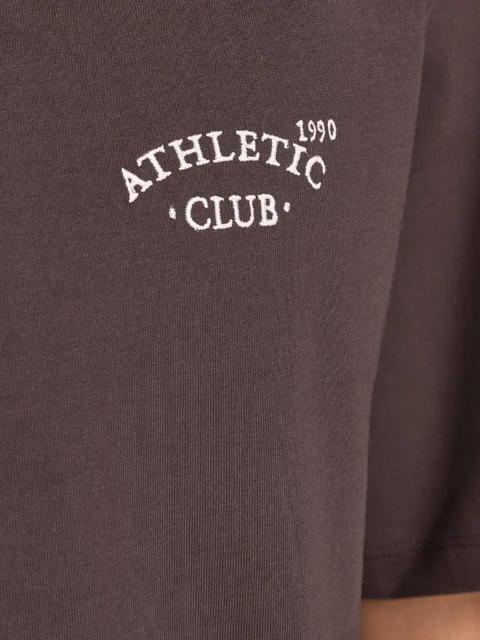 Tshirts JACK and JONES Mens CHEST PRINT TSHIRT Brown Seal Brown Near Me