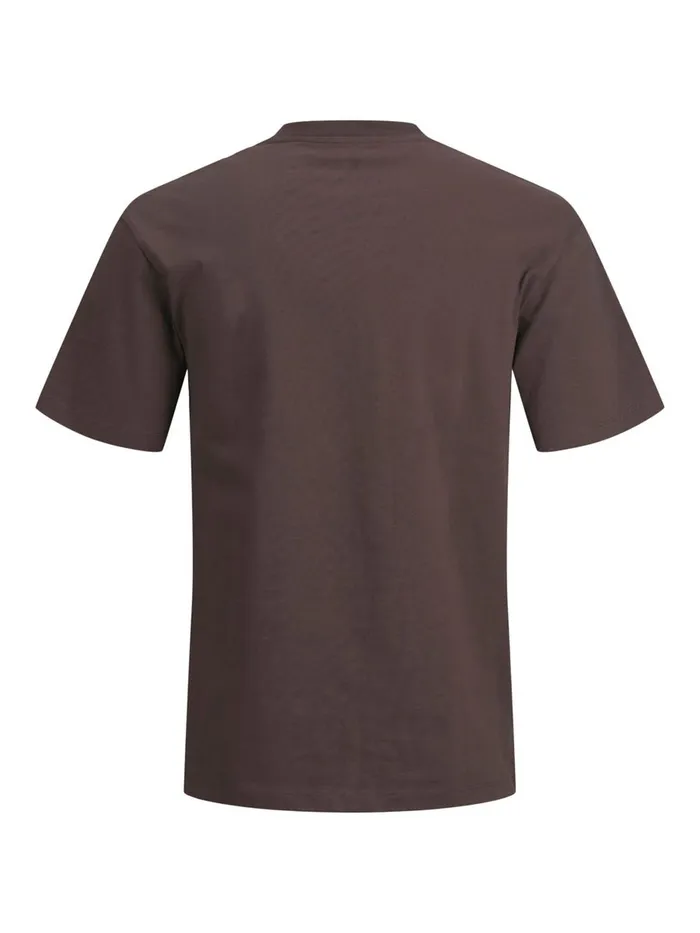 Tshirts JACK and JONES Mens CHEST PRINT TSHIRT Brown Seal Brown Near Me