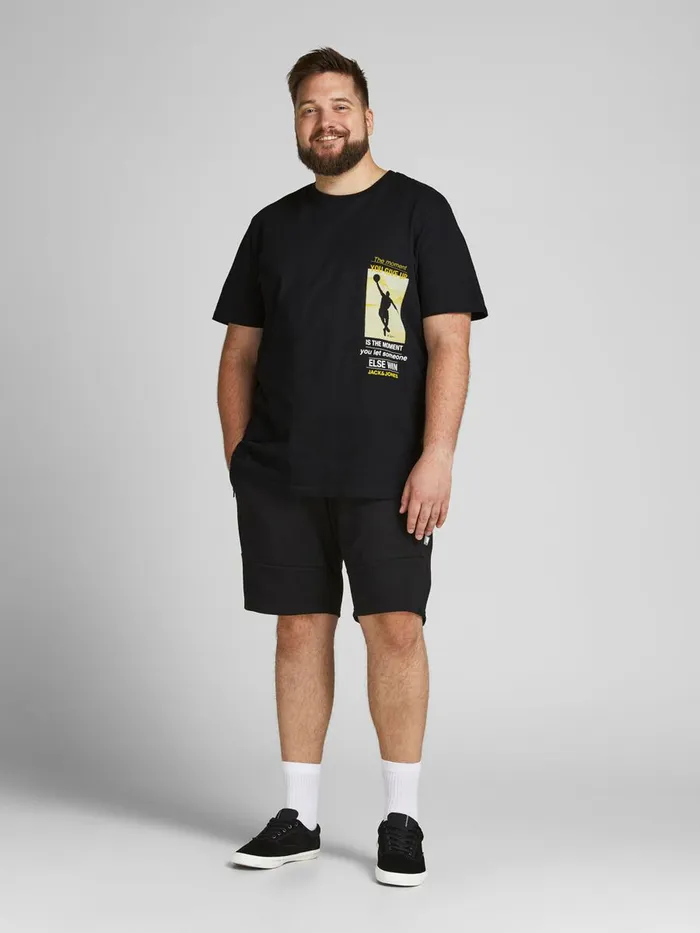 Tshirts JACK and JONES Mens LEGENDS PLUS SIZE TSHIRT Black Black For Sale