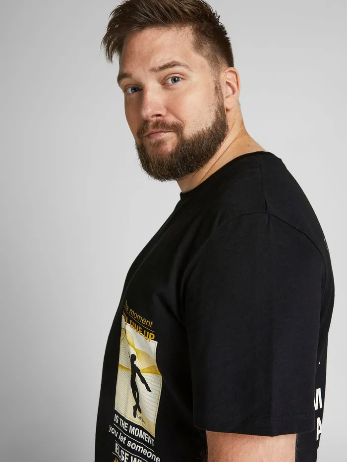 Tshirts JACK and JONES Mens LEGENDS PLUS SIZE TSHIRT Black Black For Sale