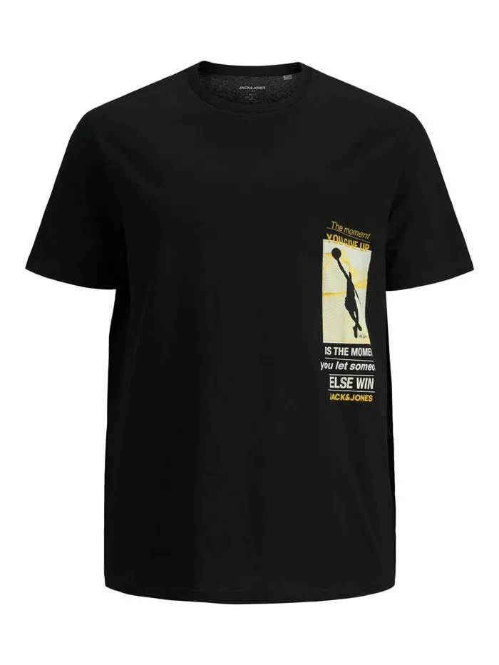 Tshirts JACK and JONES Mens LEGENDS PLUS SIZE TSHIRT Black Black For Sale