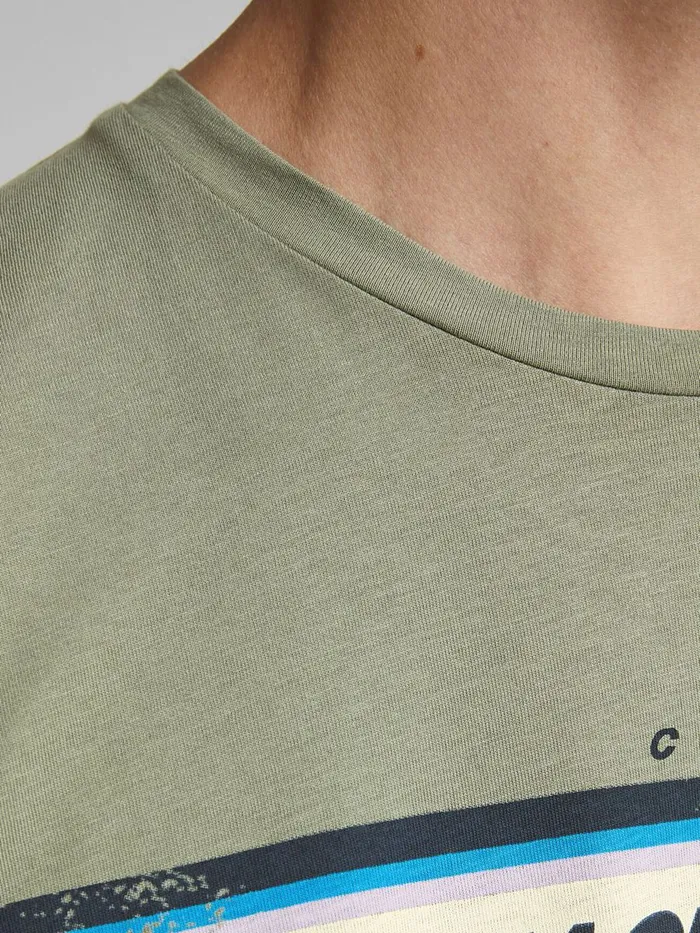 Tshirts JACK and JONES Mens MULTICOLOURED LOGO TSHIRT Green Sea Spray Online