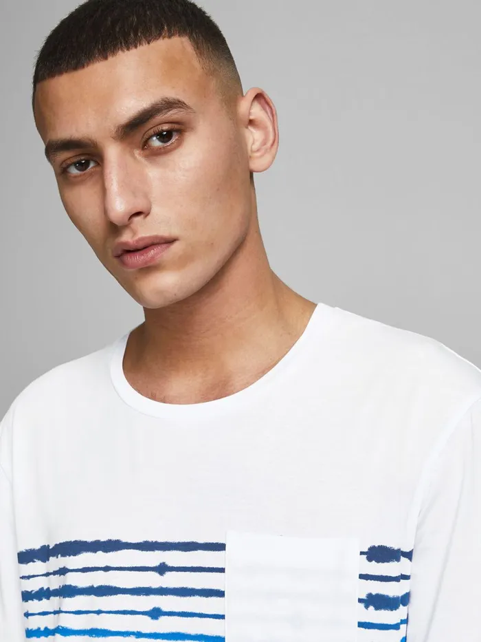 Tshirts JACK and JONES Mens RELAXED FIT STRIPE TSHIRT White White Gift Ideas