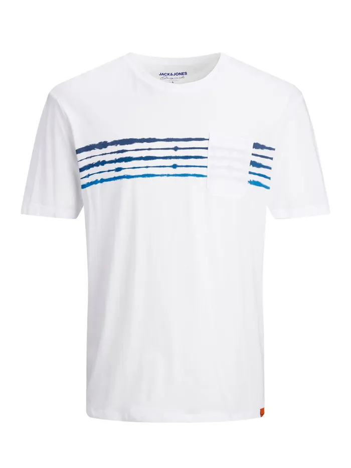 Tshirts JACK and JONES Mens RELAXED FIT STRIPE TSHIRT White White Gift Ideas
