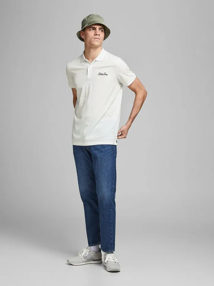 Tshirts JACK and JONES Mens SINGLE JERSEY POLO SHIRT White Cloud Dancer Gift Ideas