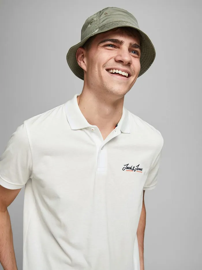 Tshirts JACK and JONES Mens SINGLE JERSEY POLO SHIRT White Cloud Dancer Gift Ideas