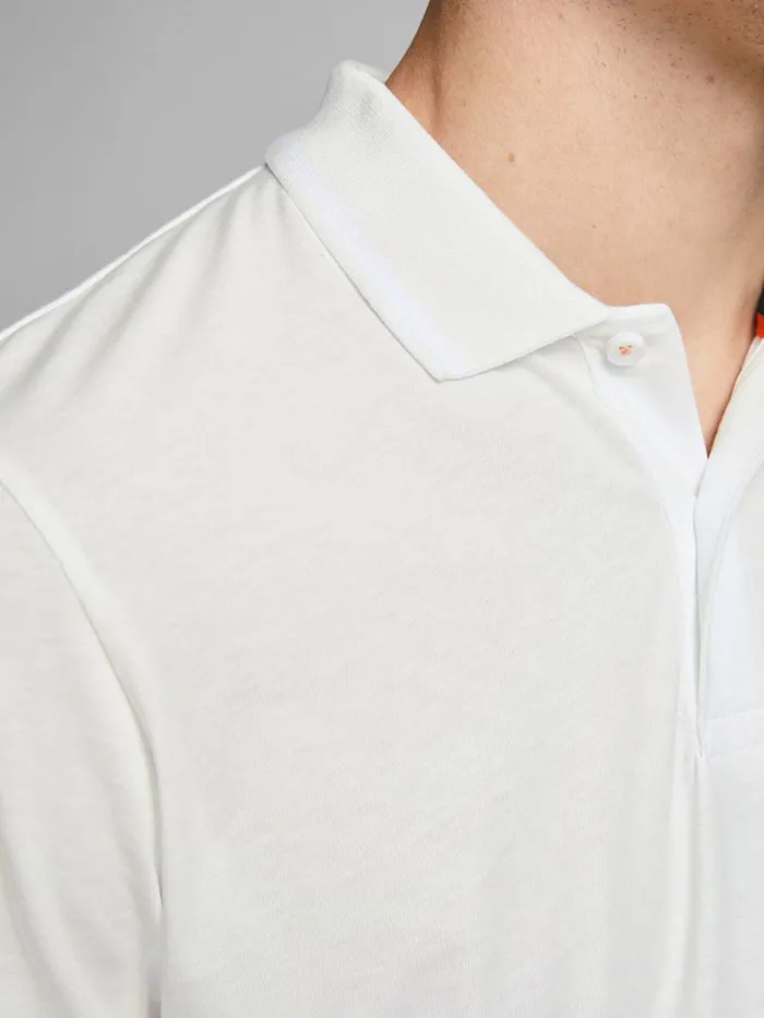 Tshirts JACK and JONES Mens SINGLE JERSEY POLO SHIRT White Cloud Dancer Gift Ideas