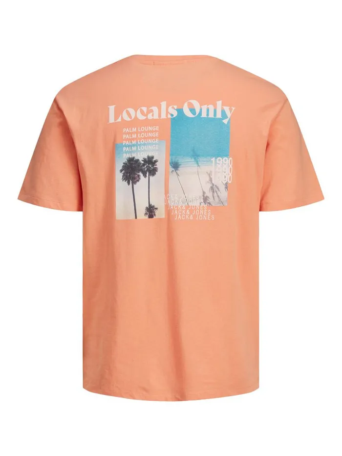 Tshirts JACK and JONES Mens STATEMENT PRINT TSHIRT Pastel Shell Coral Near Me
