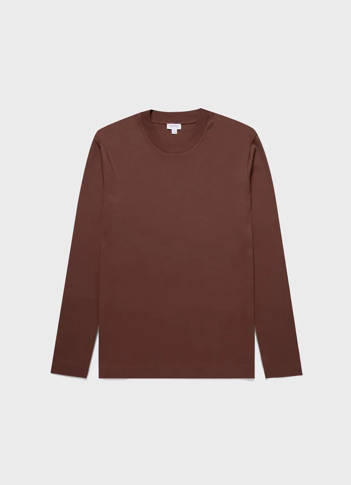 Tshirts Long Sleeve Heavyweight Tshirt Cocoa Brown 8211 ussunspel Men