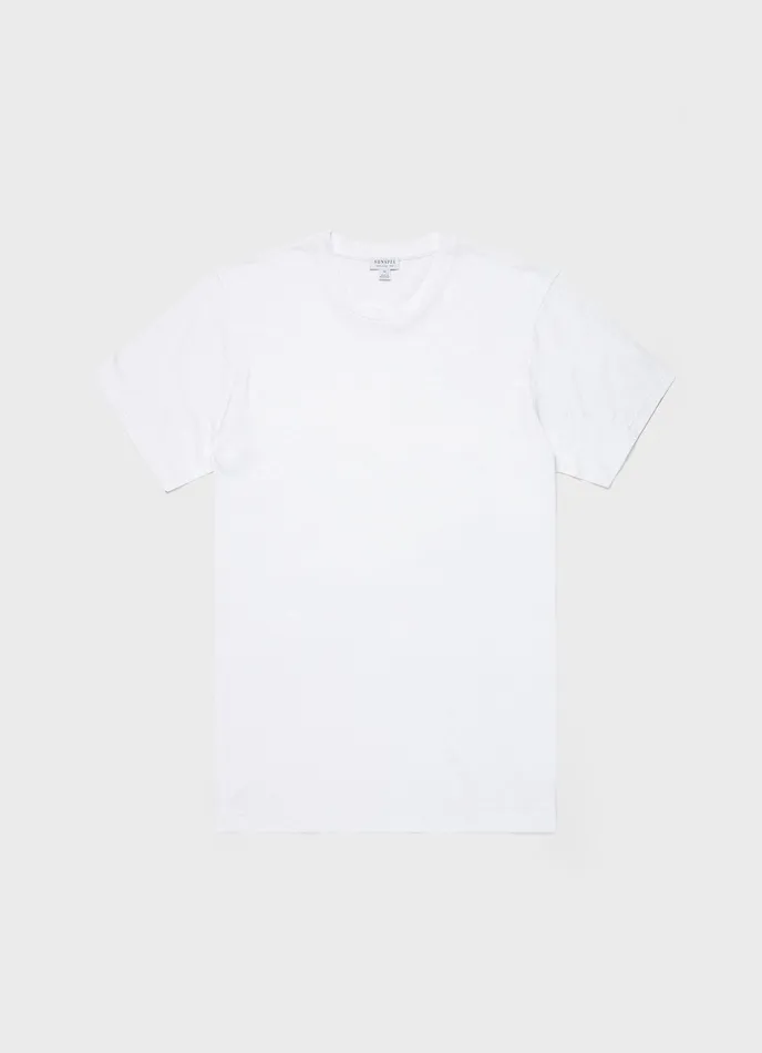 Tshirts ussunspel Men Cotton Linen Tshirt White