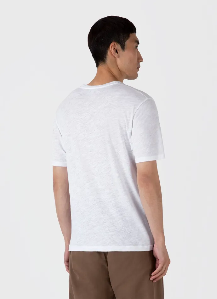Tshirts ussunspel Men Cotton Linen Tshirt White Tshirts ussunspel Men Cotton Linen Tshirt White