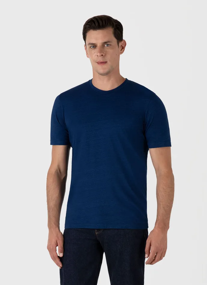 Tshirts ussunspel Men Riviera Midweight Tshirt Real Indigo Tshirts ussunspel Men Riviera Midweight Tshirt Real Indigo