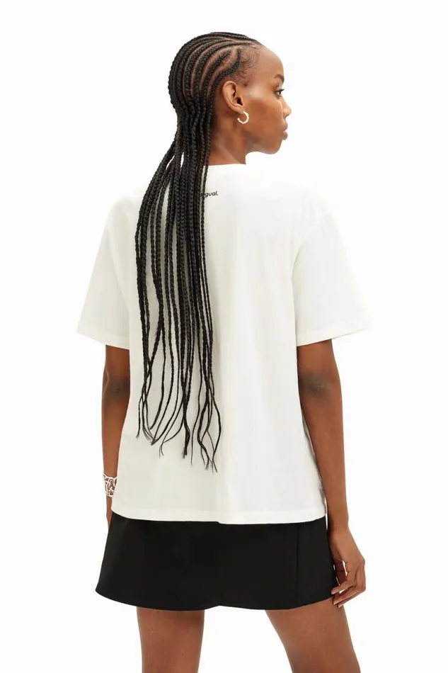 TShirts Women Desigual Arty Illustration Tshirt White
