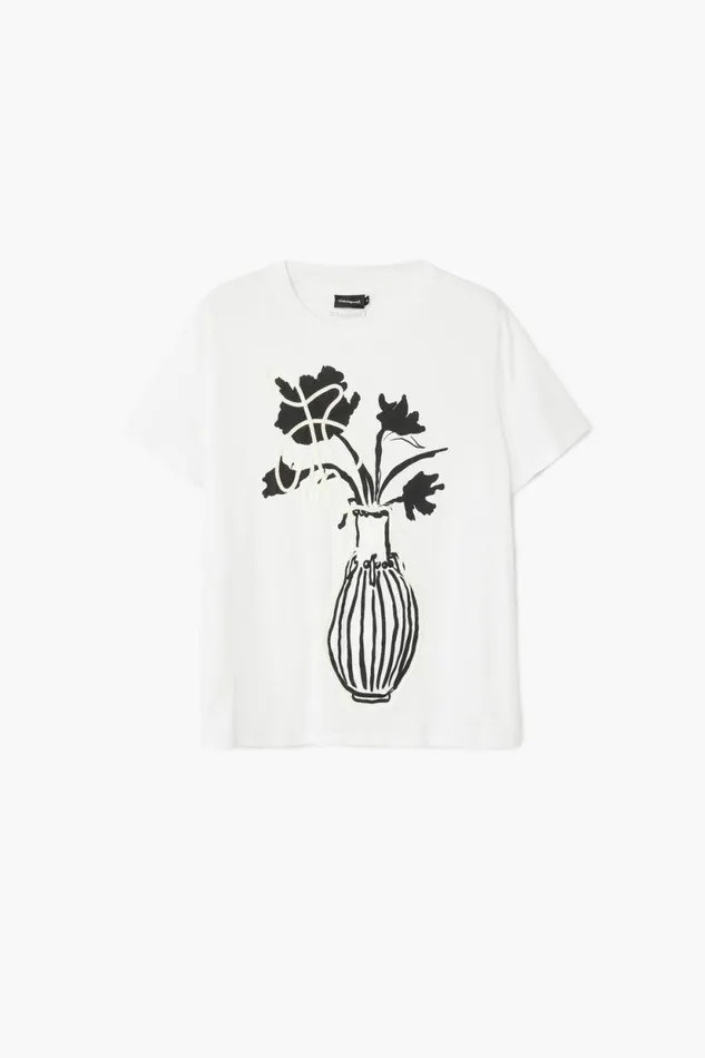 TShirts Women Desigual Plain Vase Tshirt White