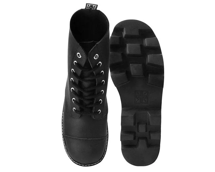TUK Shoes Boots Men Black Faux Leather 7Eyelet Dino Lug Sole Boots TUK Shoes Boots Men Black Faux Leather 7Eyelet Dino Lug Sole Boots