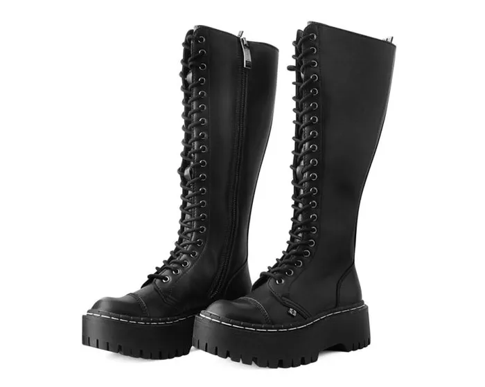 TUK Shoes Boots Men Black TUKskin Kneehigh Double Decker Boot TUK Shoes Boots Men Black TUKskin Kneehigh Double Decker Boot