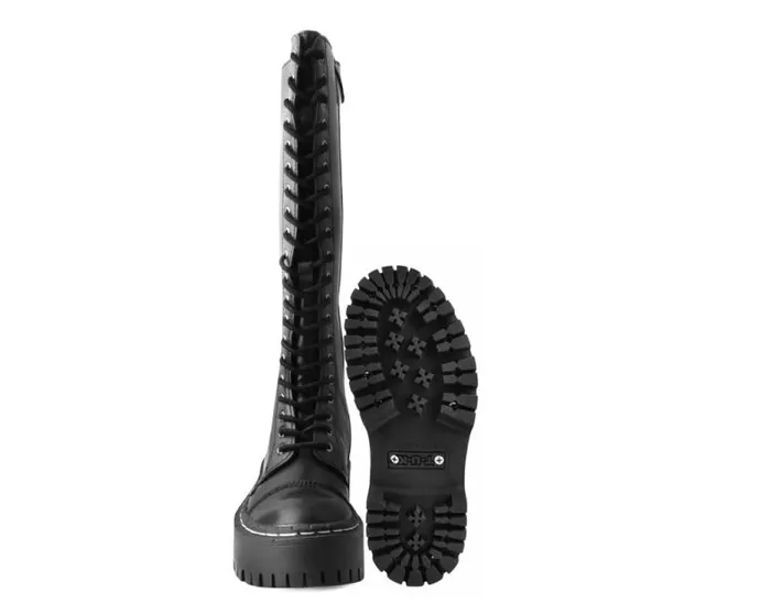 TUK Shoes Boots Men Black TUKskin Kneehigh Double Decker Boot TUK Shoes Boots Men Black TUKskin Kneehigh Double Decker Boot