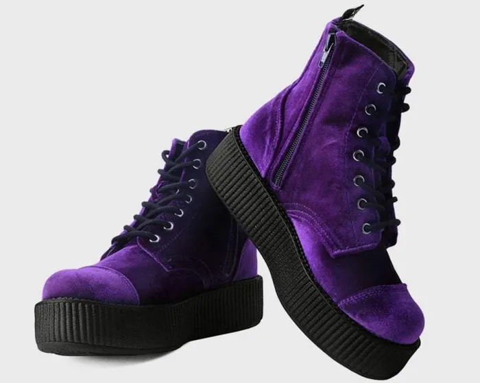 TUK Shoes Boots Women Violet Velvet Vegan Viva Mondo Boots TUK Shoes Boots Women Violet Velvet Vegan Viva Mondo Boots