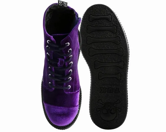 TUK Shoes Boots Women Violet Velvet Vegan Viva Mondo Boots TUK Shoes Boots Women Violet Velvet Vegan Viva Mondo Boots