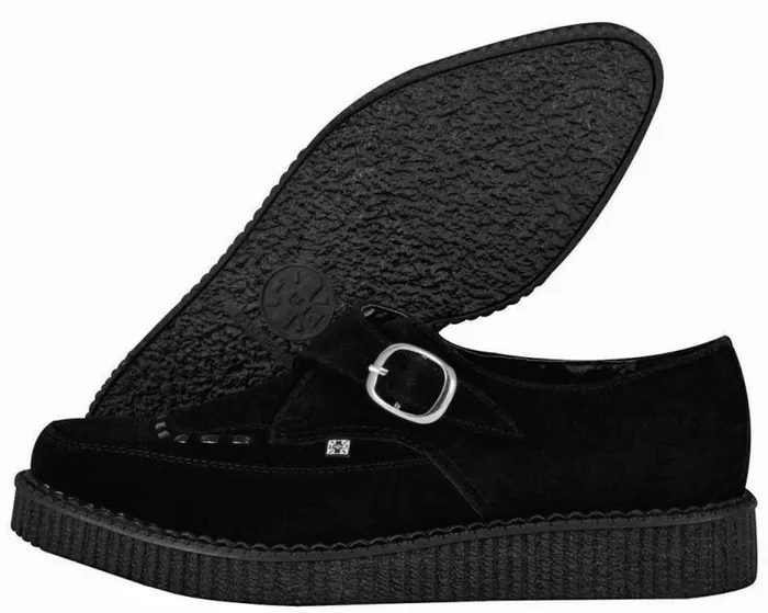 TUK Shoes Dress Shoes Men Suede Pointed Buckle Creeper