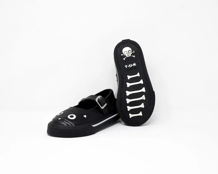 TUK Shoes Kitty Styles Women Black and White Kitty Mary Jane Toddler Sneaker TUK Shoes Kitty Styles Women Black and White Kitty Mary Jane Toddler Sneaker