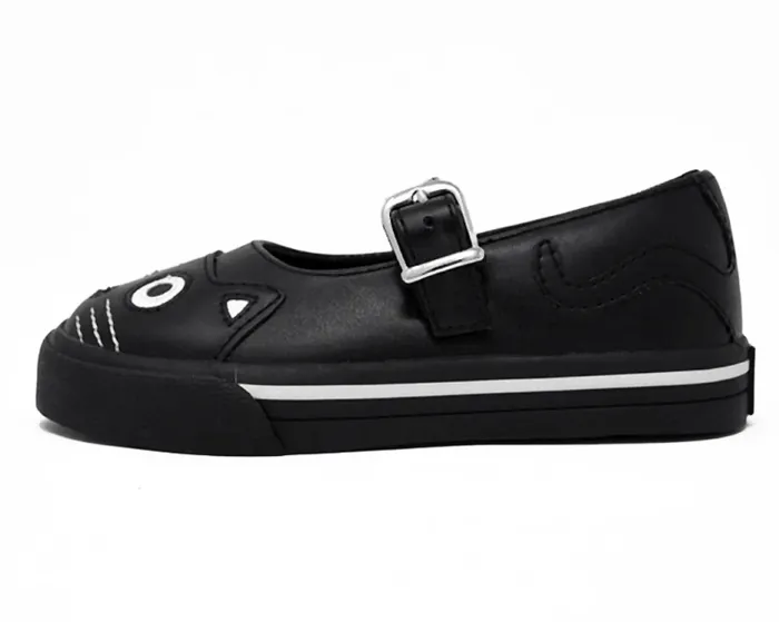 TUK Shoes Kitty Styles Women Black and White Kitty Mary Jane Toddler Sneaker TUK Shoes Kitty Styles Women Black and White Kitty Mary Jane Toddler Sneaker