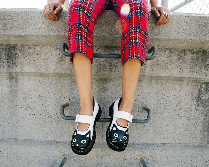 TUK Shoes Kitty Styles Women White And Black Kitty Mary Jane TUK Shoes Kitty Styles Women White And Black Kitty Mary Jane