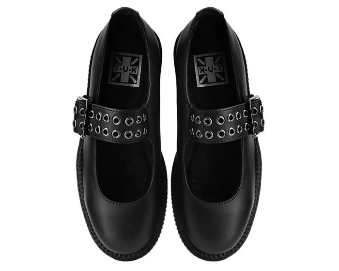 TUK Shoes Mary Janes Women Black Eyelet TUKskin Vegan Mary Jane Viva Mondo Creepers TUK Shoes Mary Janes Women Black Eyelet TUKskin Vegan Mary Jane Viva Mondo Creepers